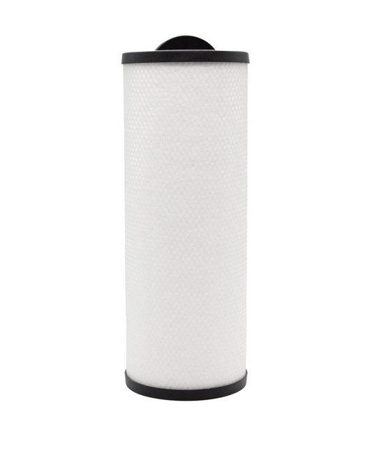 Atlantis thread-in filter with white mesh body and black end caps