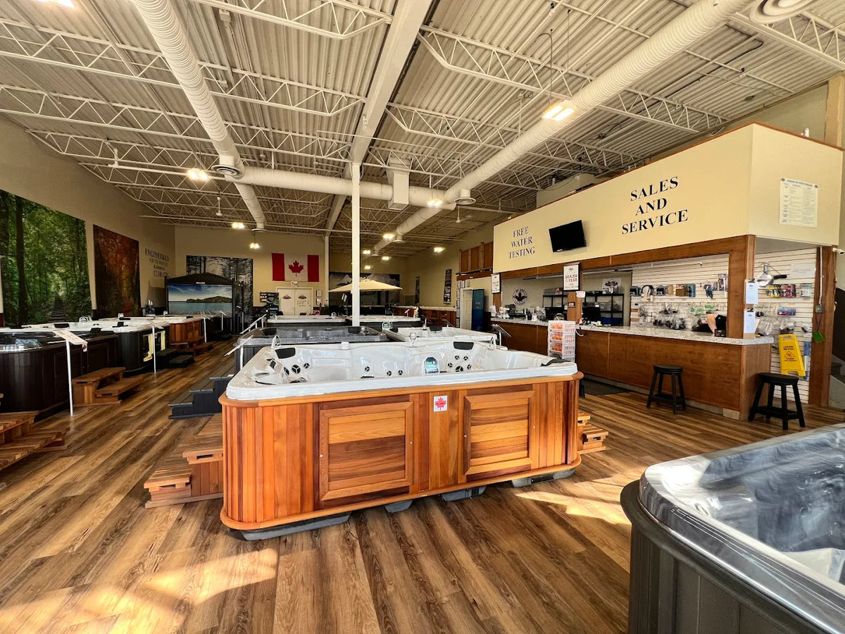 Inside the Arctic Spas Kitchener showroom