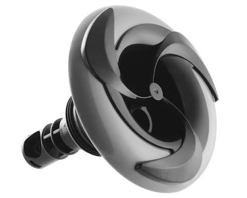 Arctic Spas Core Series 2.5-inch Pepperleaf Single Pulse jet with black/grey face, front view
