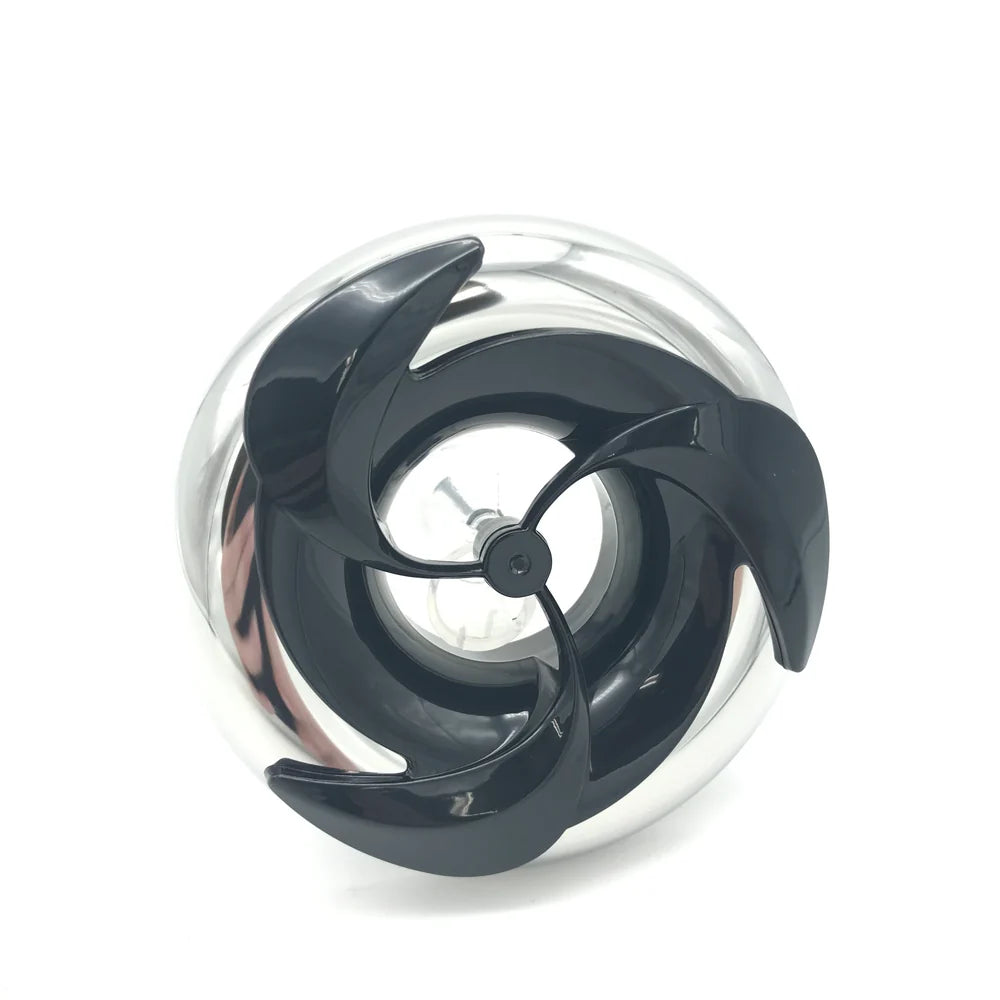 Arctic Spas Core Series 2.5-inch Pepperleaf Single Pulse jet with black and stainless steel face, front view