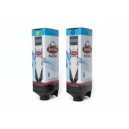Two Pro Filter boxes with windows showing white pleated filter media
