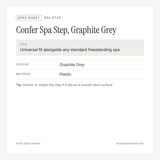 Spec sheet for Confer Spa Step, Graphite Grey: fitment and key specs