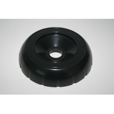 Black scalloped threaded spa diverter cap with recessed centre hole