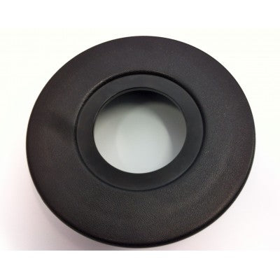 Black round 9-inch light housing adapter with centre opening, top view