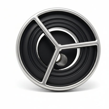 Ripple 7 inch single pulse spa jet, black face with brushed stainless tri-spoke trim ring